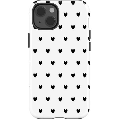 White and Black Hearts iPhone 15 Impact Case